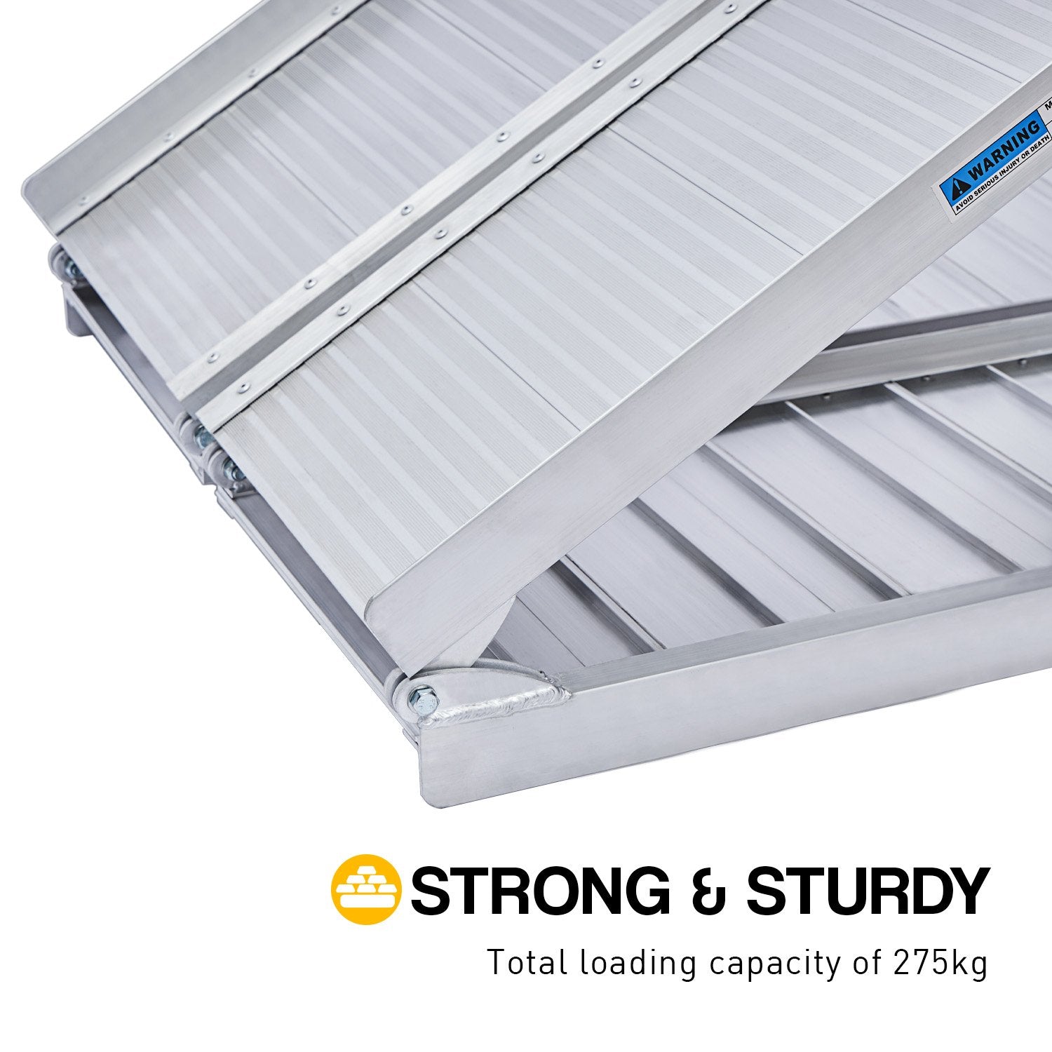 Automotive Loading Ramps: Kartrite 4ft Aluminium Foldable Wheelchair Ramp Non-Slip R02 Silver