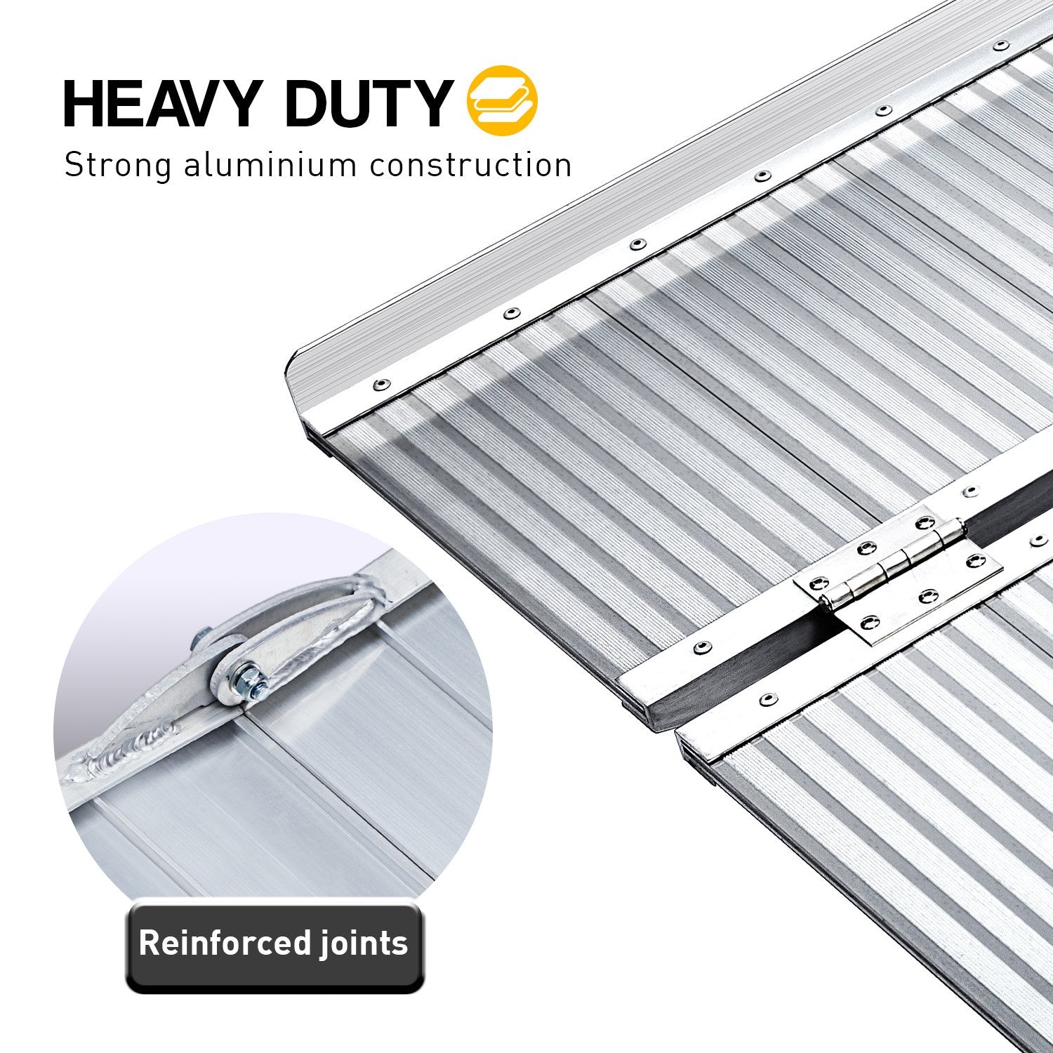 Automotive Loading Ramps: Kartrite 4ft Aluminium Foldable Wheelchair Ramp Non-Slip R02 Silver
