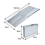 Automotive Loading Ramps: Kartrite 5ft Aluminium Foldable Wheelchair Ramp Non-Slip R02 Silver
