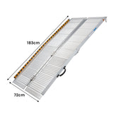 Mobility & Accessibility: Kartrite 6ft Aluminium Foldable Wheelchair Ramp Non-Slip R02 Silver