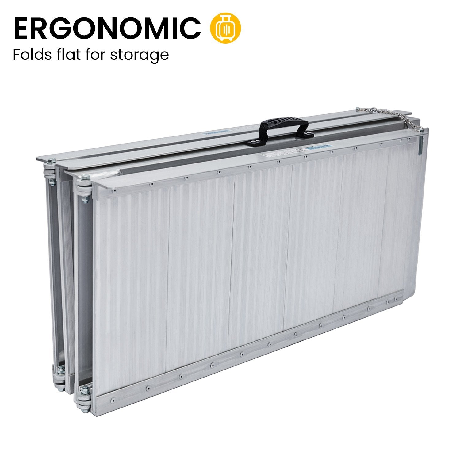 Mobility & Accessibility: Kartrite 6ft Aluminium Foldable Wheelchair Ramp Non-Slip R02 Silver