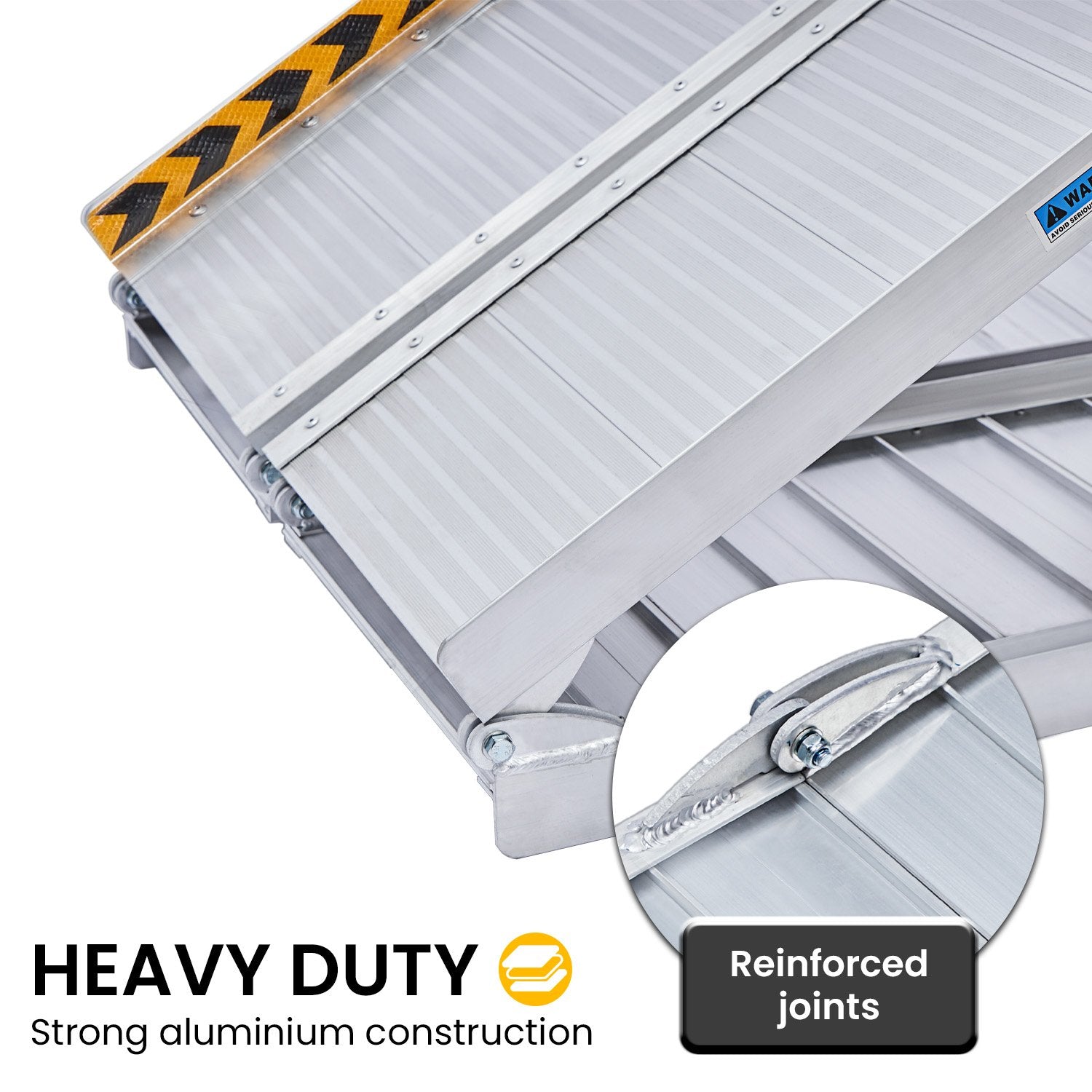 Mobility & Accessibility: Kartrite 6ft Aluminium Foldable Wheelchair Ramp Non-Slip R02 Silver