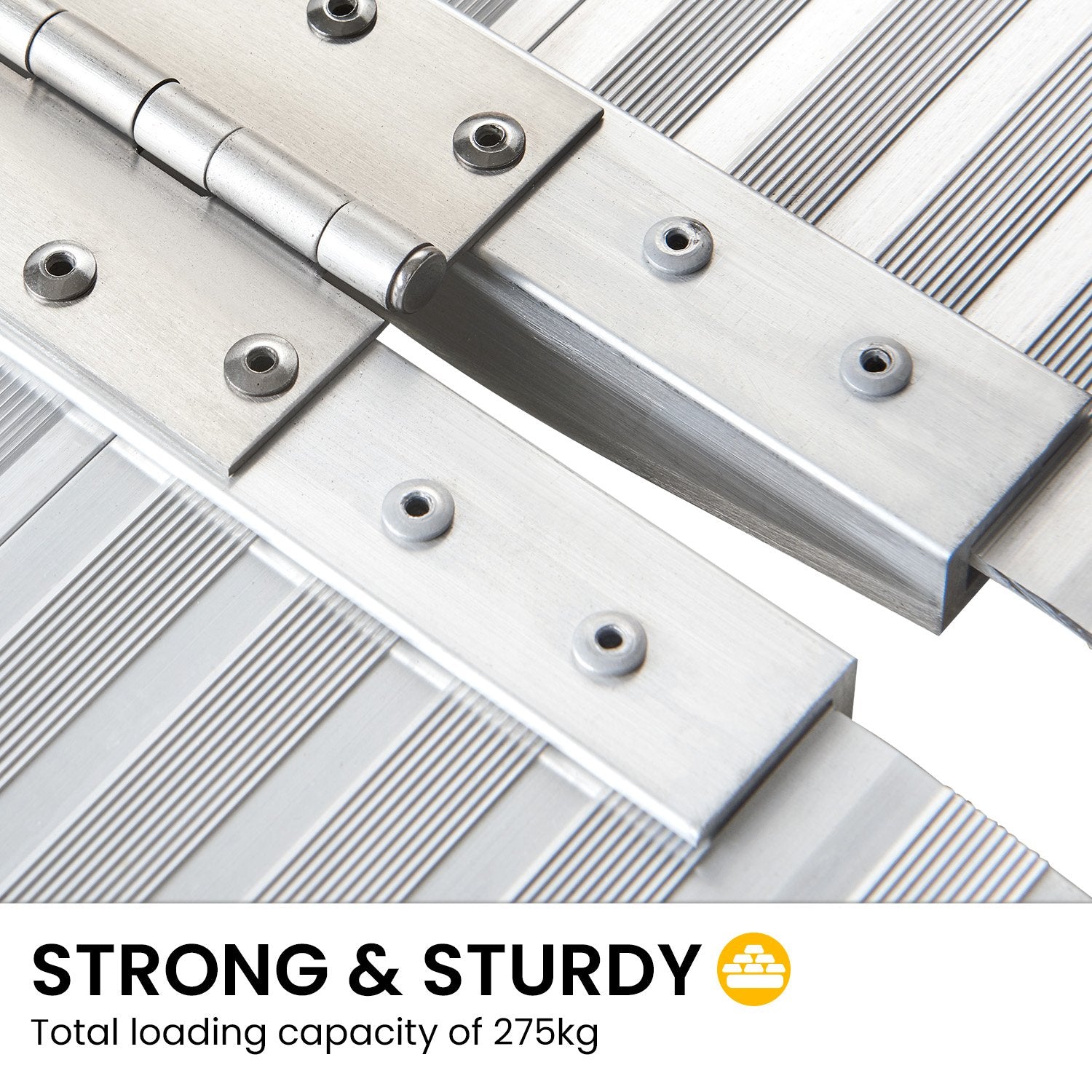 Mobility & Accessibility: Kartrite 6ft Aluminium Foldable Wheelchair Ramp Non-Slip R02 Silver