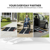 Mobility & Accessibility: Kartrite Aluminium Wheelchair Ramp 2FT Mobility Ramp with High Grip Surface Safety Side Rails Locking Pin & Carry Handle