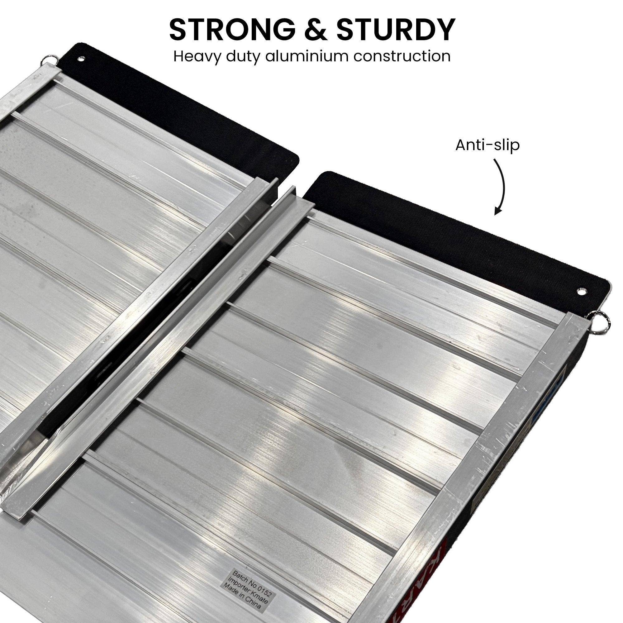 Mobility & Accessibility: Kartrite Aluminium Wheelchair Ramp 2FT Mobility Ramp with High Grip Surface Safety Side Rails Locking Pin & Carry Handle