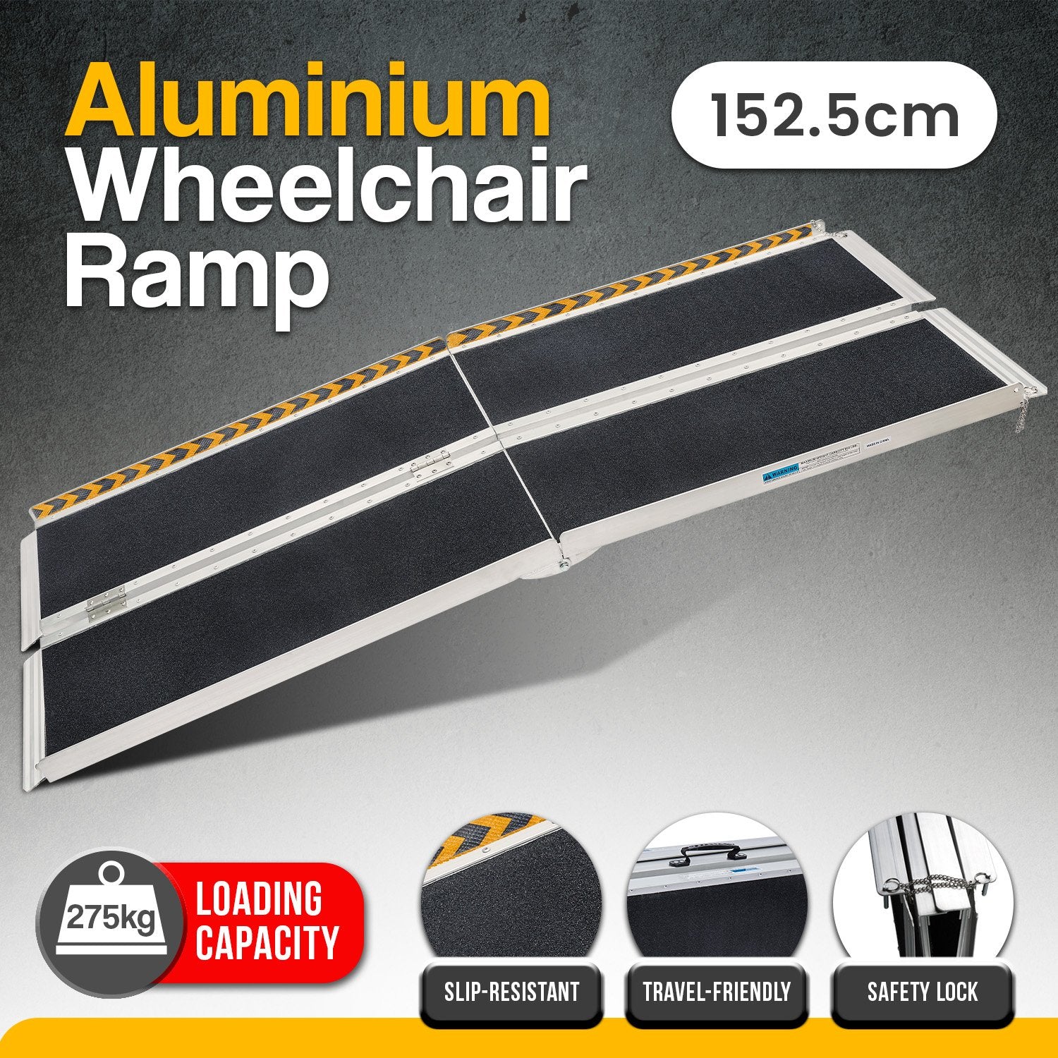 Automotive Loading Ramps: Kartrite Folding Aluminium Wheelchair Ramp 5FT Portable Mobility Access Ramp