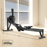Exercise Bikes: Powertrain Air Rowing Machine Resistance Rower for Home Gym Cardio