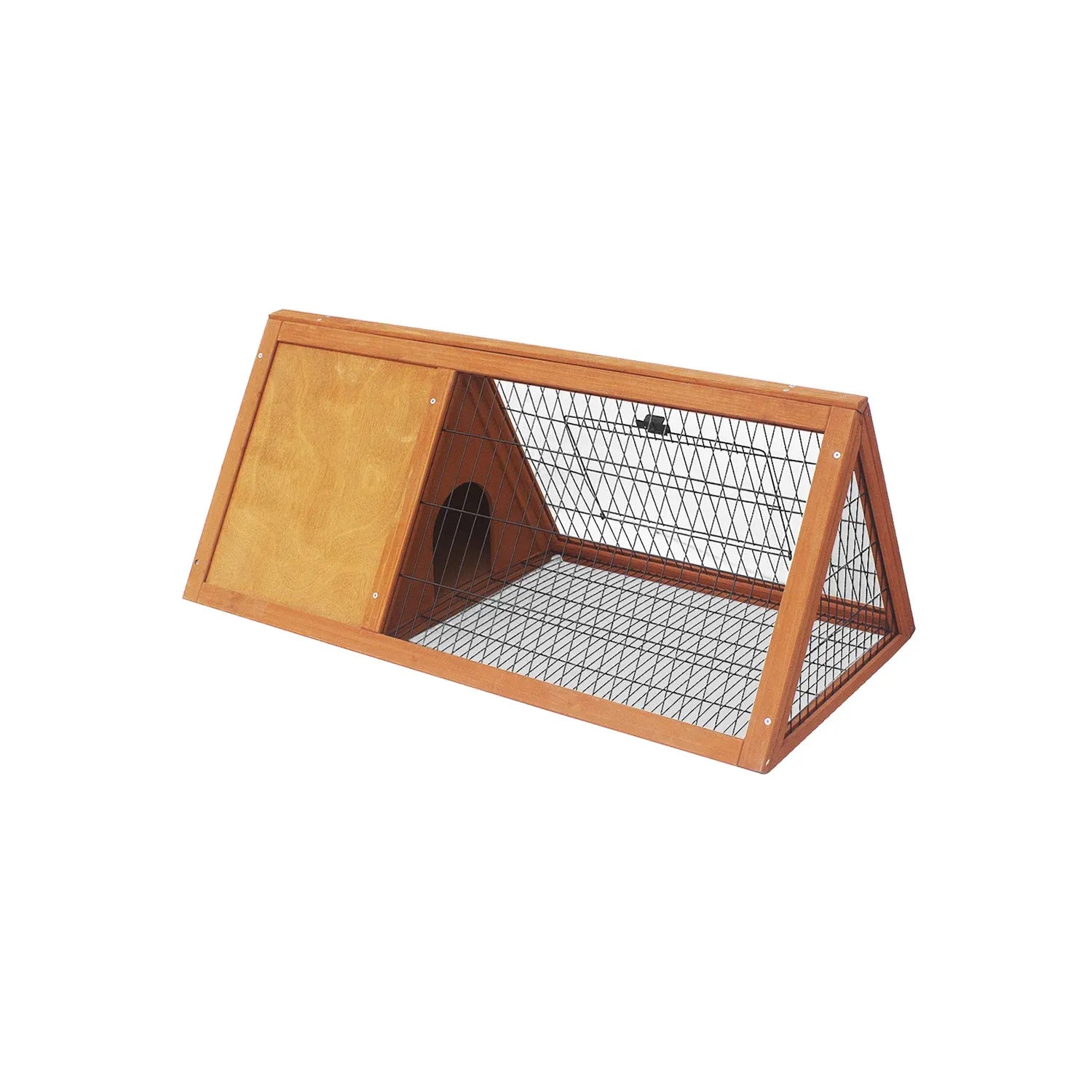 Little Buddies Wooden Triangle Rabbit Animal Hutch - 98cm