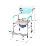Massage Chairs: Orthonica Commode Chair With Castors Aluminium Frame Footrest Soft Push Handles