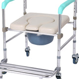 Massage Chairs: Orthonica Commode Chair With Castors Aluminium Frame Footrest Soft Push Handles
