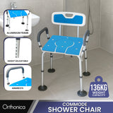 Table & Bar Stools: Orthonica Height-Adjustable Aluminium Commode Shower Chair with Armrests Backrest Armrests Soft Stool Seat Aid
