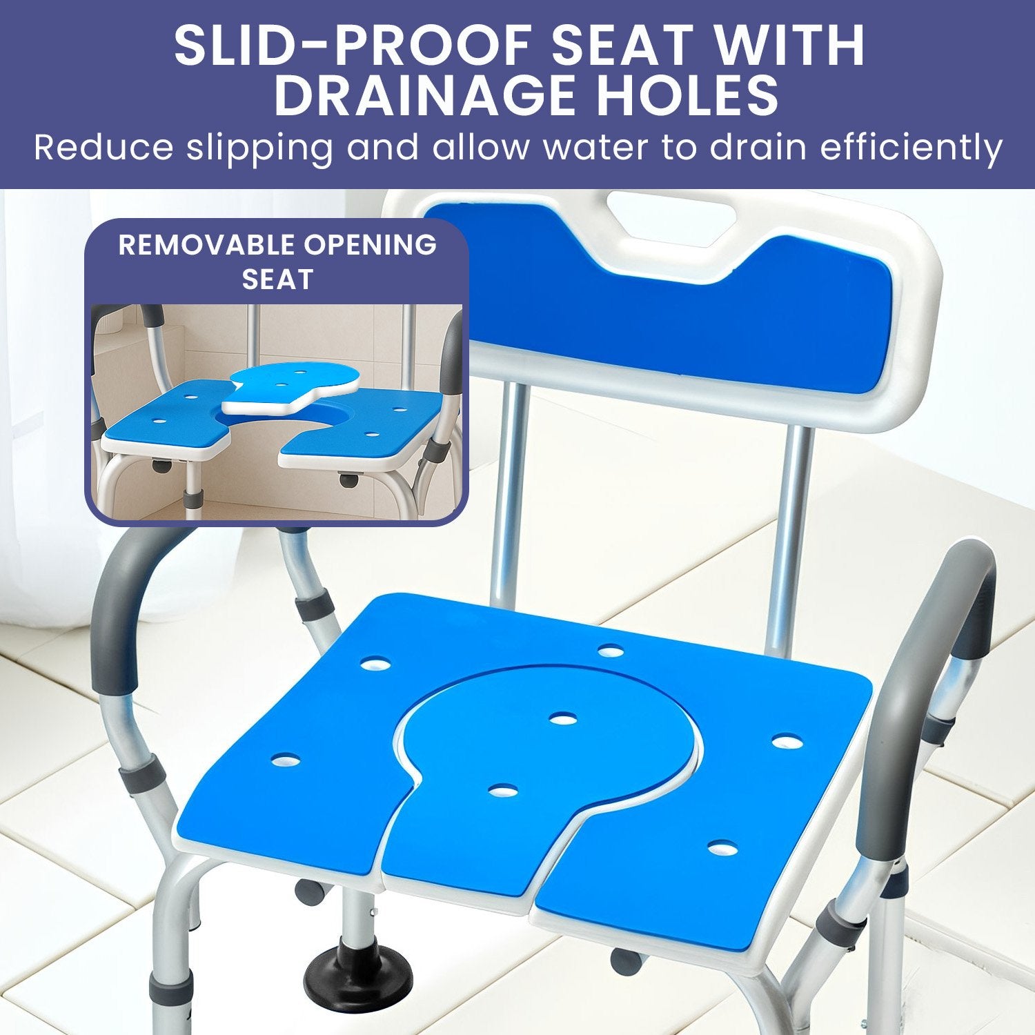 Table & Bar Stools: Orthonica Height-Adjustable Aluminium Commode Shower Chair with Armrests Backrest Armrests Soft Stool Seat Aid