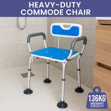Table & Bar Stools: Orthonica Height-Adjustable Aluminium Commode Shower Chair with Armrests Backrest Armrests Soft Stool Seat Aid