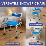 Table & Bar Stools: Orthonica Height-Adjustable Aluminium Commode Shower Chair with Armrests Backrest Armrests Soft Stool Seat Aid