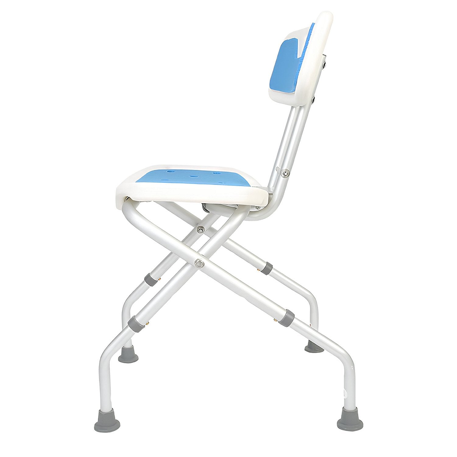 Bathroom Cabinets, Cupboards & Storage: Orthonica Compact & Foldable Commode Shower Chair w/Height Adjustable Aluminium Frame Non Slip Feet HDPE Seat & Backrest