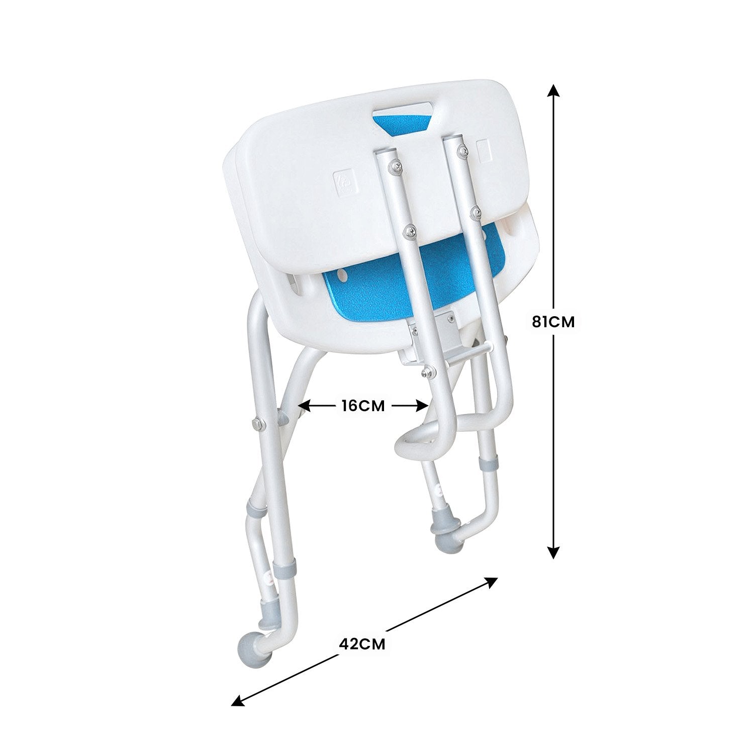 Bathroom Cabinets, Cupboards & Storage: Orthonica Compact & Foldable Commode Shower Chair w/Height Adjustable Aluminium Frame Non Slip Feet HDPE Seat & Backrest