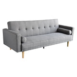Arm Chairs & Recliners: Sarantino Madison Sofa Bed Lounge Couch Futon Furniture Home Light Grey Linen Suite