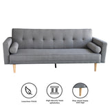 Arm Chairs & Recliners: Sarantino Madison Sofa Bed Lounge Couch Futon Furniture Home Light Grey Linen Suite