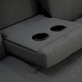 Arm Chairs & Recliners: Sarantino Rochester Linen Fabric Sofa Bed Lounge Couch Futon Furniture Suite - Dark Grey