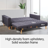 Arm Chairs & Recliners: Sarantino Linen Fabric Corner Sofa Bed Couch Lounge With Chaise Furniture - Dark Grey