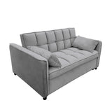Arm Chairs & Recliners: Sarantino Quincy 2-Seater Velvet Sofa Bed in Dark Grey with Wooden Frame and Tufted Design