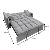 Arm Chairs & Recliners: Sarantino Quincy 2-Seater Velvet Sofa Bed in Dark Grey with Wooden Frame and Tufted Design