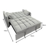 Arm Chairs & Recliners: Sarantino Quincy 2-Seater Velvet Sofa Bed in Light Grey with Wooden Frame and Tufted Design