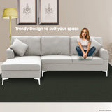 Arm Chairs & Recliners: Sarantino Linen Corner Sofa Couch Lounge L-shape W/right Chaise Seat Light Grey