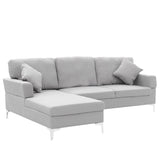 Arm Chairs & Recliners: Sarantino Linen Corner Sofa Couch Lounge L-shape W/right Chaise Seat Light Grey