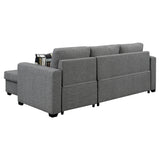 Arm Chairs & Recliners: Sarantino Fontana Pullout Sofa Bed with Storage Chaise Lounge - Grey