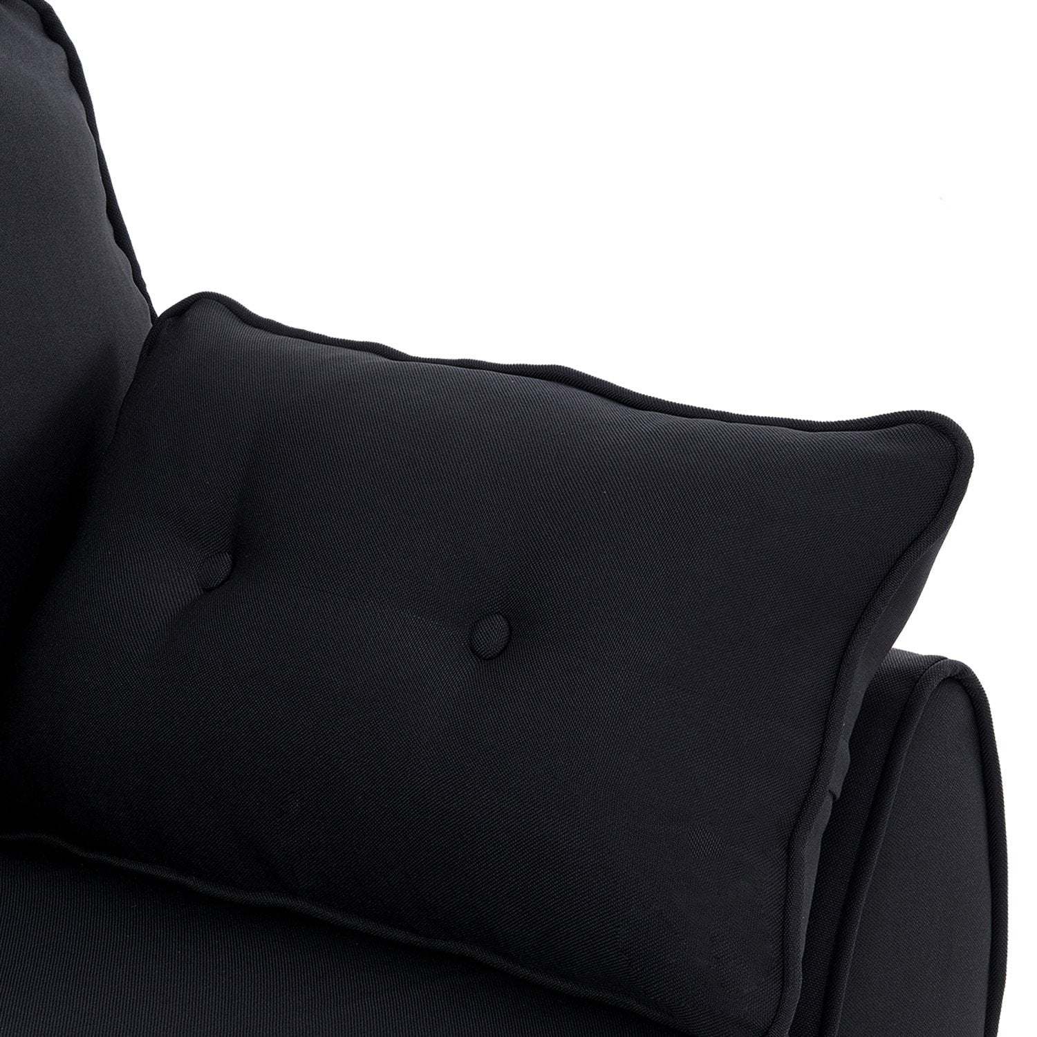 Sofas & Sofa Beds: Sarantino 3 Seater Modular Linen Fabric Sofa Bed Couch Futon Suite - Black