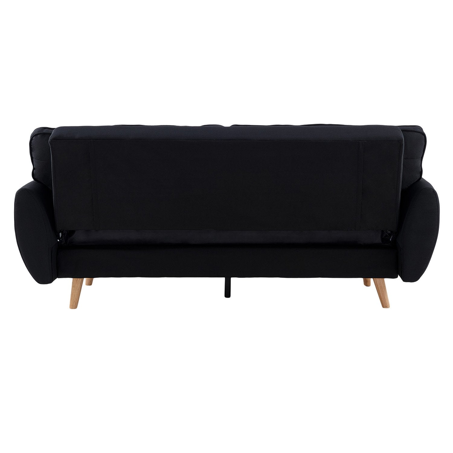 Sofas & Sofa Beds: Sarantino 3 Seater Modular Linen Fabric Sofa Bed Couch Futon Suite - Black