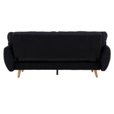 Sofas & Sofa Beds: Sarantino 3 Seater Modular Linen Fabric Sofa Bed Couch Futon Suite - Black