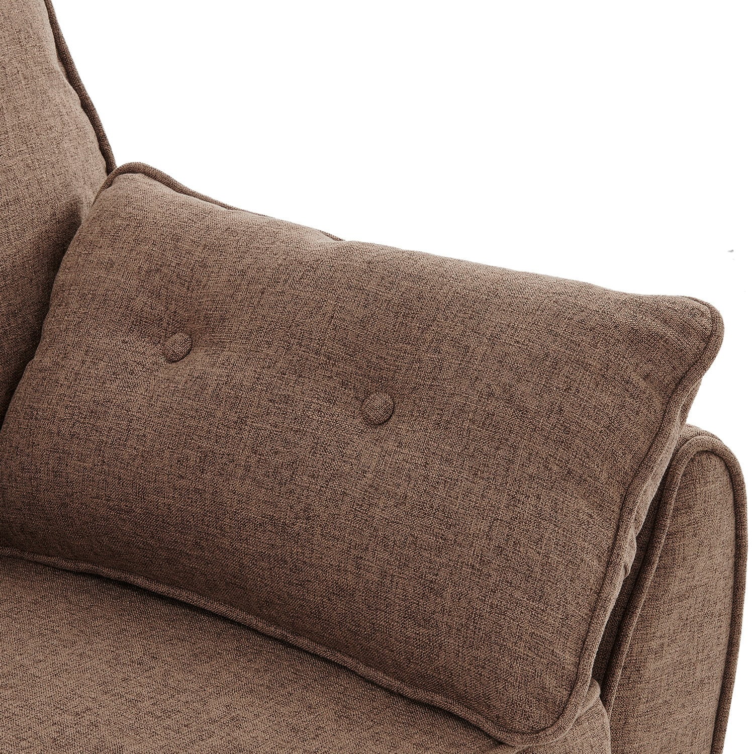 Sofas & Sofa Beds: Sarantino 3 Seater Modular Linen Fabric Sofa Bed Couch Futon Suite - Brown