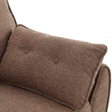 Sofas & Sofa Beds: Sarantino 3 Seater Modular Linen Fabric Sofa Bed Couch Futon Suite - Brown