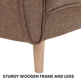 Sofas & Sofa Beds: Sarantino 3 Seater Modular Linen Fabric Sofa Bed Couch Futon Suite - Brown