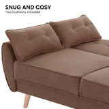 Sofas & Sofa Beds: Sarantino 3 Seater Modular Linen Fabric Sofa Bed Couch Futon Suite - Brown