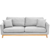 Arm Chairs & Recliners: Sarantino 3 Seater Faux Velvet Sofa Bed Couch Furniture Light Grey