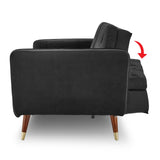 Arm Chairs & Recliners: Sarantino Faux Velvet Tufted Sofa Bed Couch Futon - Black