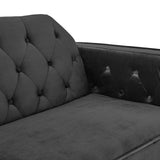 Arm Chairs & Recliners: Sarantino Faux Velvet Tufted Sofa Bed Couch Futon - Black