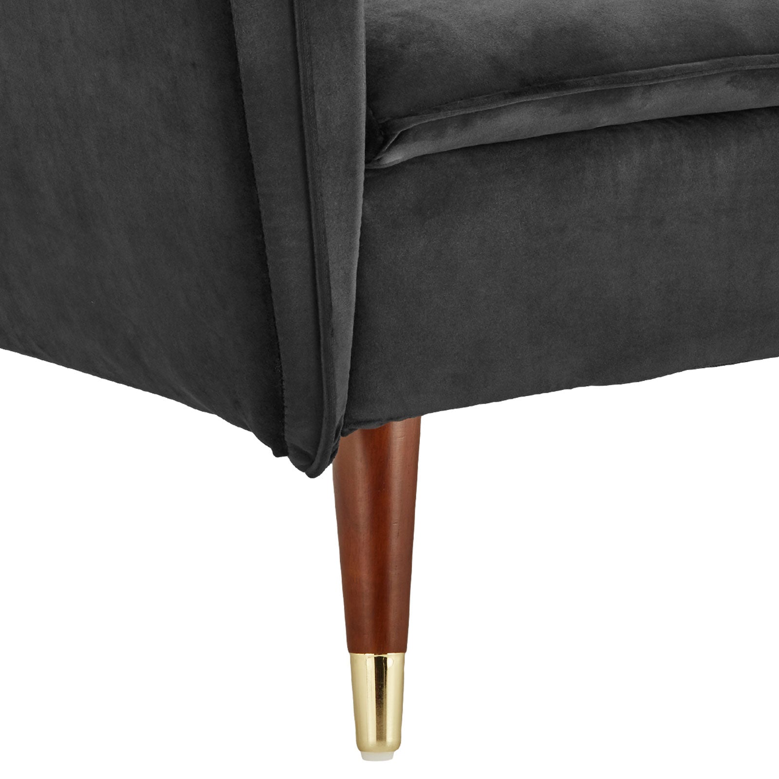 Arm Chairs & Recliners: Sarantino Faux Velvet Tufted Sofa Bed Couch Futon - Black