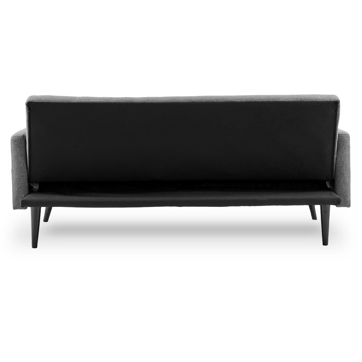 Arm Chairs & Recliners: Sarantino Tufted Faux Linen 3-Seater Sofa Bed with Armrests - Light Grey