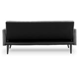 Arm Chairs & Recliners: Sarantino Tufted Faux Linen 3-Seater Sofa Bed with Armrests - Light Grey