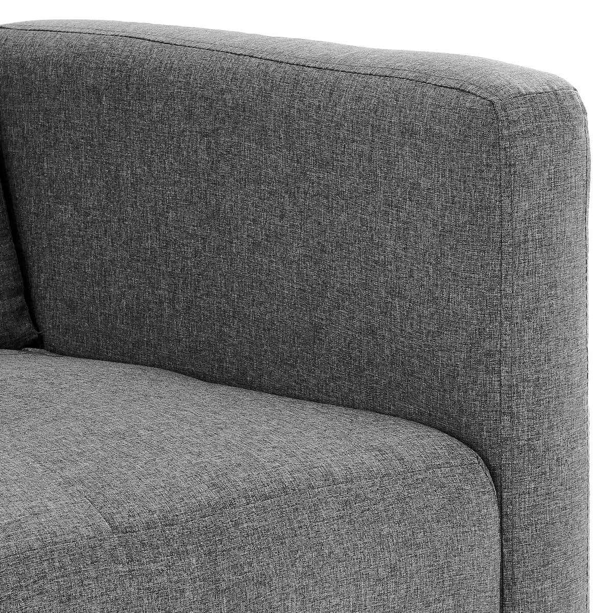 Arm Chairs & Recliners: Sarantino Tufted Faux Linen 3-Seater Sofa Bed with Armrests - Light Grey