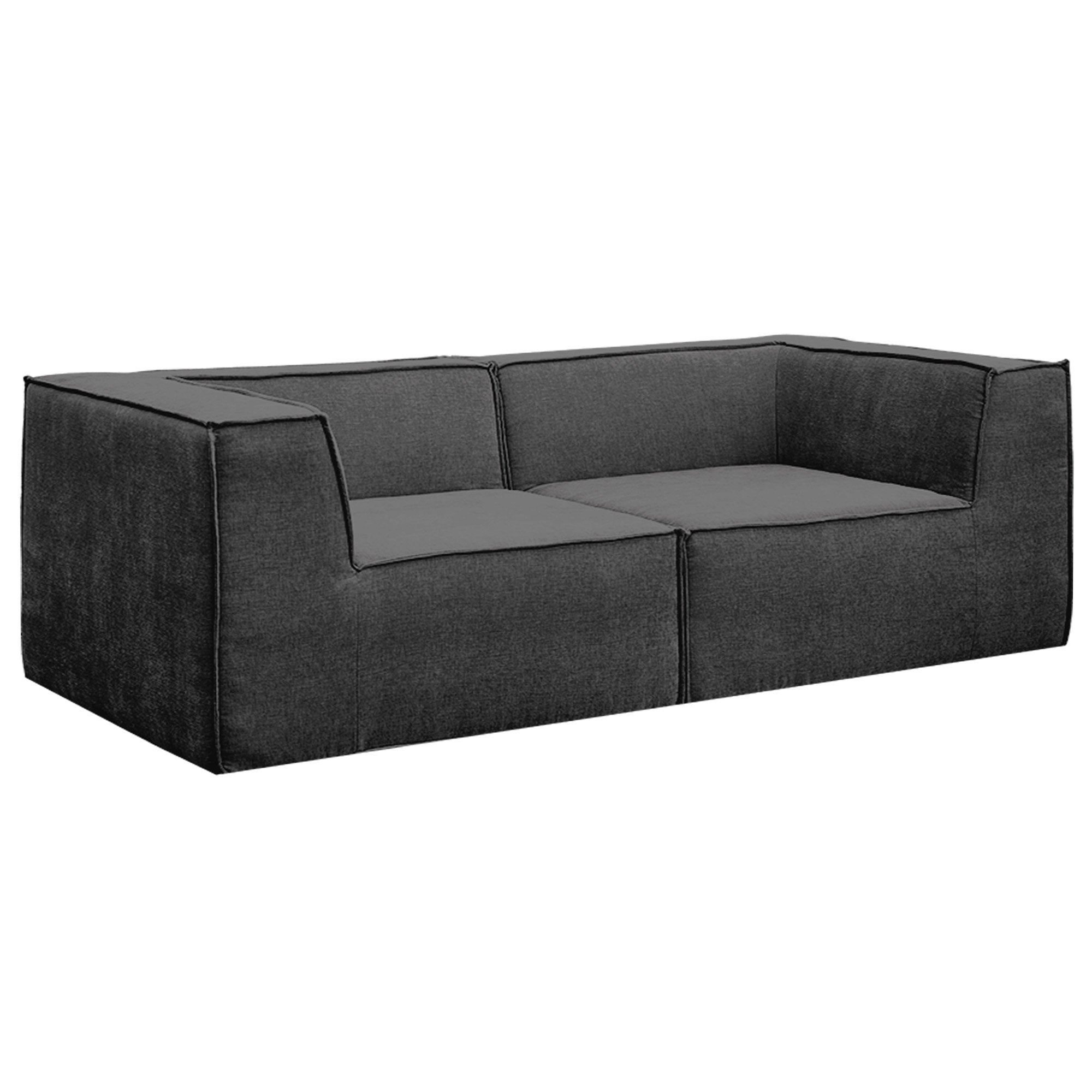 Sofas & Sofa Beds: Sarantino Novi 3-Seater Modular Sofa with Ottoman in Black Non-Slip Bottom Lounge
