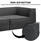 Sofas & Sofa Beds: Sarantino Novi 3-Seater Modular Sofa with Ottoman in Black Non-Slip Bottom Lounge
