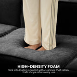 Sofas & Sofa Beds: Sarantino Novi 3-Seater Modular Sofa with Ottoman in Black Non-Slip Bottom Lounge
