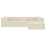 Sofas & Sofa Beds: Sarantino Novi 3-Seater Modular Sofa with Ottoman in Cream Non-Slip Bottom Lounge