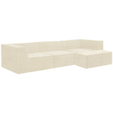 Sofas & Sofa Beds: Sarantino Novi 3-Seater Modular Sofa with Ottoman in Cream Non-Slip Bottom Lounge