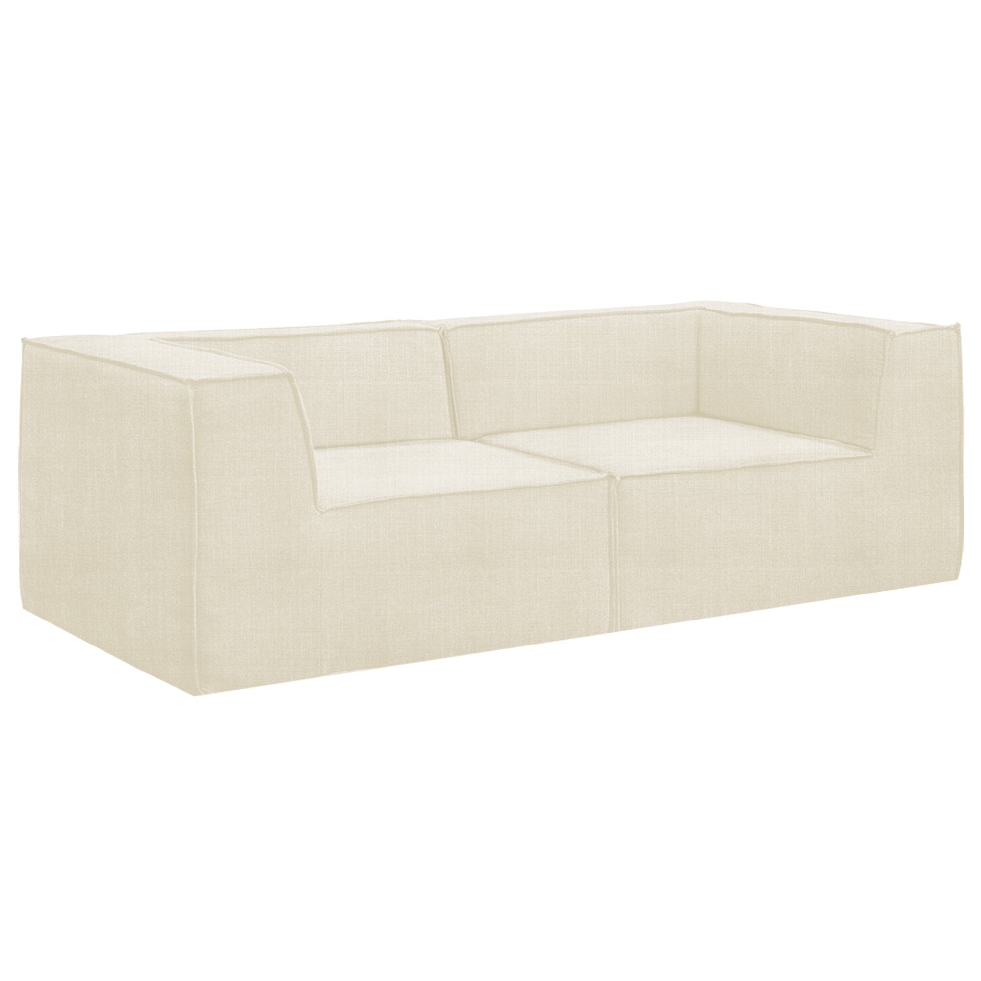 Sofas & Sofa Beds: Sarantino Novi 3-Seater Modular Sofa with Ottoman in Cream Non-Slip Bottom Lounge